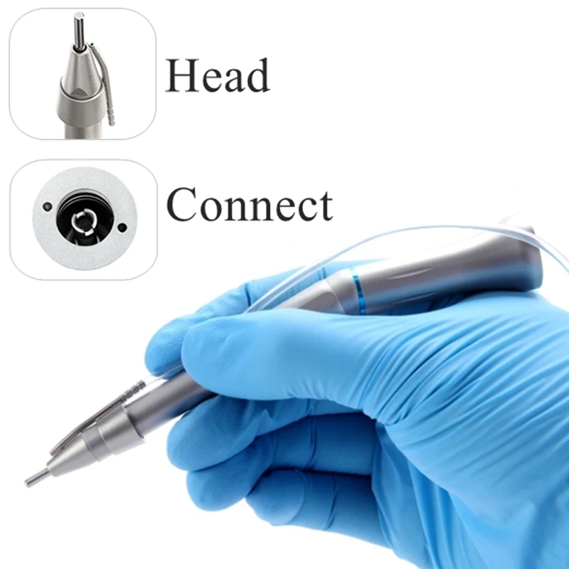 Dental Low Speed Surgery Handpiece 20 Degree Straight Head Operation Handpiece 1:1 Direct Drive Single External Water Spray