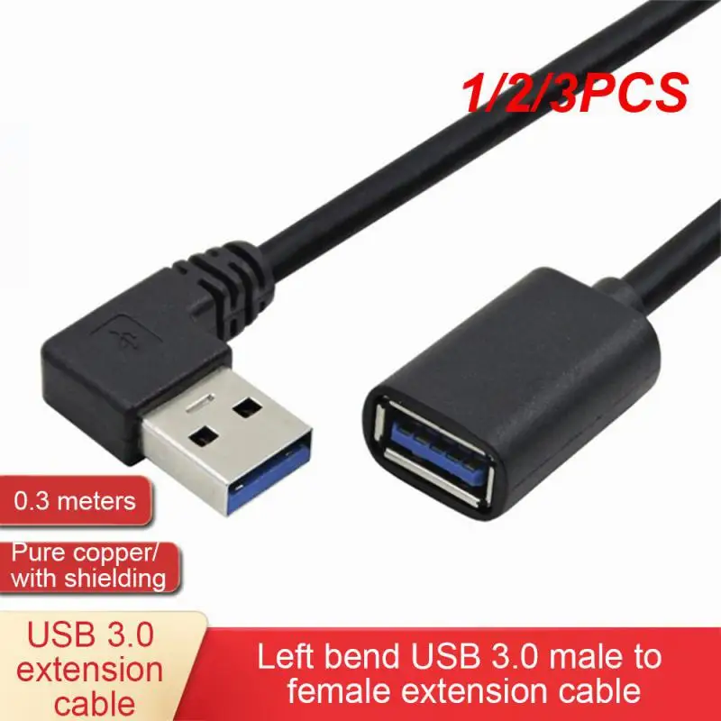 1/2/3PCS Extension Cable USB 3.0 Male to Female Right Angle 90 Degree USB Adapter UP/Down/Left/Right Cabo USB  0.2M