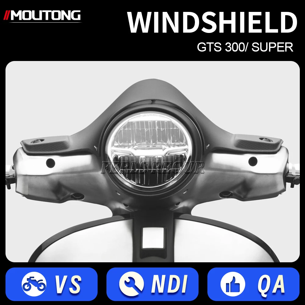 

New Motorcycle Aerodynamic Wind Deflector for Vespa GTS 300 2023-2024, Sport Windscreen Visor, GTS300 Super Accessories