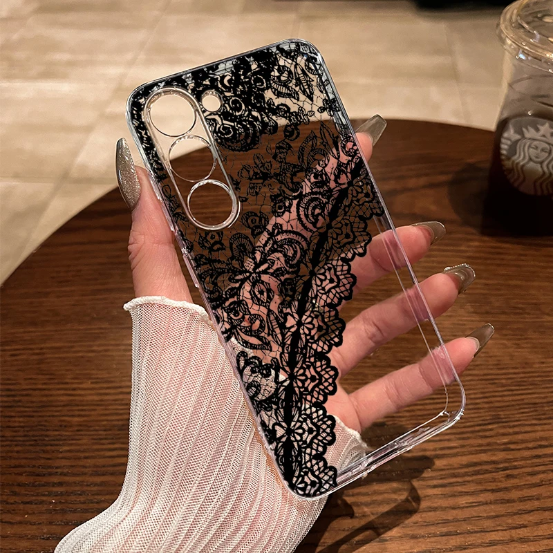 Personalisierte, mit Spitze bedruckte, transparente Hülle für Samsung Galaxy S25 Ultra S24 S23 S22 S21Plus FE A16 A15 A56 A55 A54 A53 A36 5G Coque – Detail 5