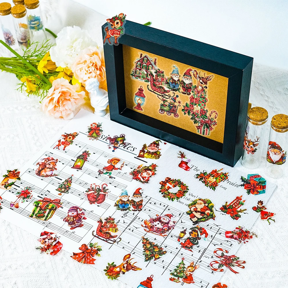 10/30/50pcs Vintage Cartoon Christmas Santa Claus Graffiti Stickers Laptop Travel Luggage Phone Decoration Aesthetic Sticker Toy