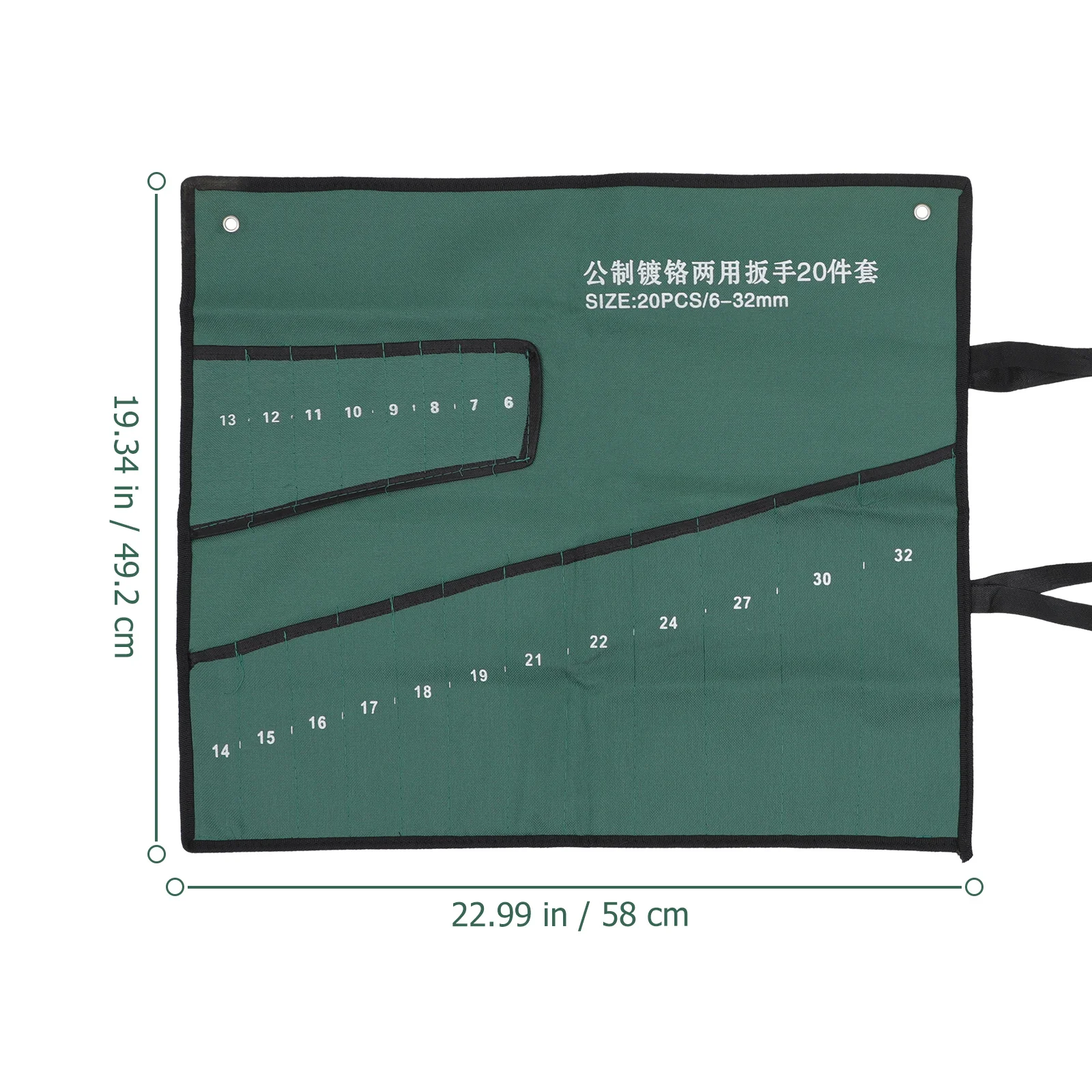 1pc Wrench Storage Bag Large Capacity Canvas Tool Organizer Portable Repair Kit Pouch For Spanner Multi-Functional Roll Up