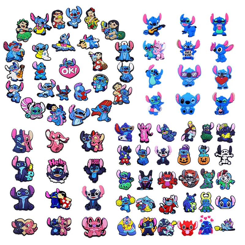 14-27pcs Disney Lilo & Stitch Stitch Cartoon Shoe Charms PVC DIY Shoes Decoration Sandal Accessories Buckle for Kids Gifts