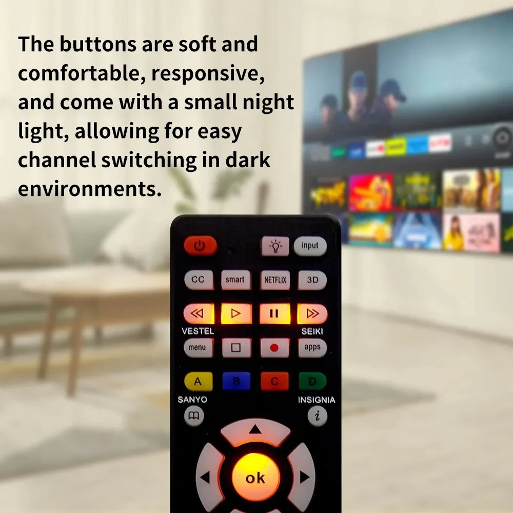 Universal Replcement Remote Control RC-G008 With Backlight For Multiple Television Models Universal Infrared TV image 2