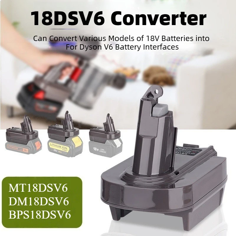 

HAKSINKY MT18DSV6 DM18DSV6 BPS18DSV6 Adapter for Makita/Dewalt/Milwaukee/BlackDecker 18V Battery To for Dyson V6 Vacuun Cleaners