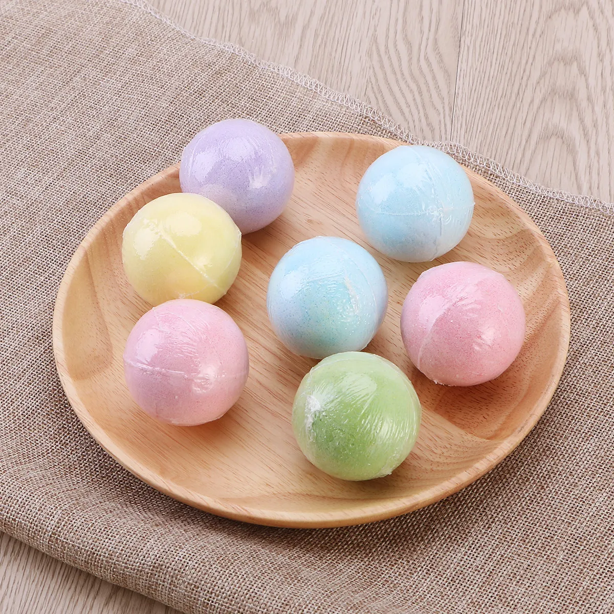 8Pcs Round Bath Salt Balls for Men Women Mixed Color Smooth Skin Relaxing Spa Moisturizing Anti-Itching