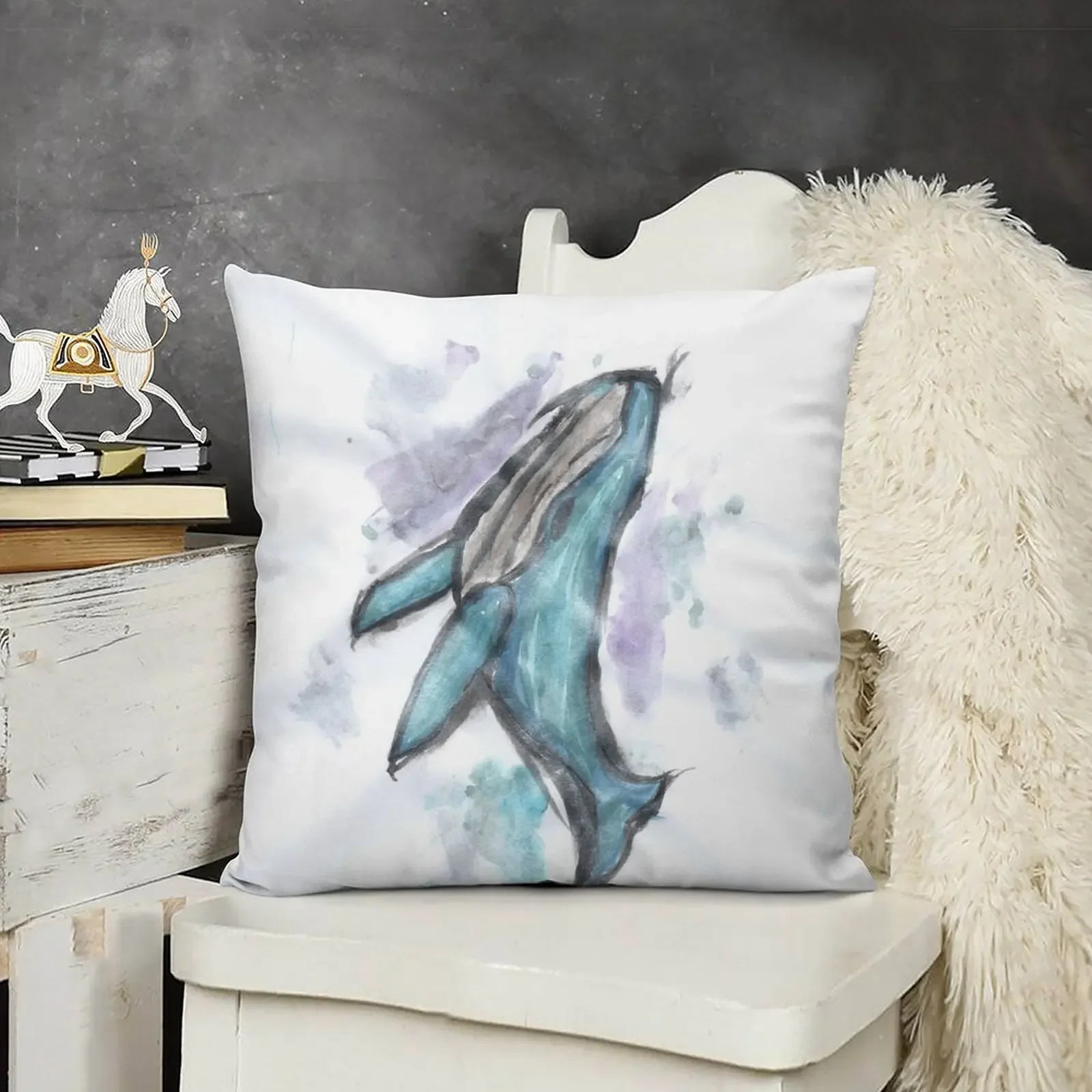 

Whale Throw Pillow luxury sofa pillows Ornamental Pillow Rectangular Cushion Cover Elastic Cover For Sofa pillow