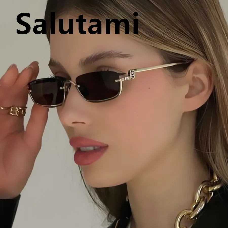 Gafas de sol cuadradas pequeñas vintage para mujer, anteojos de sol femeninos con montura hal, y2k, hhip hop, elegantes, a la moda, uv400