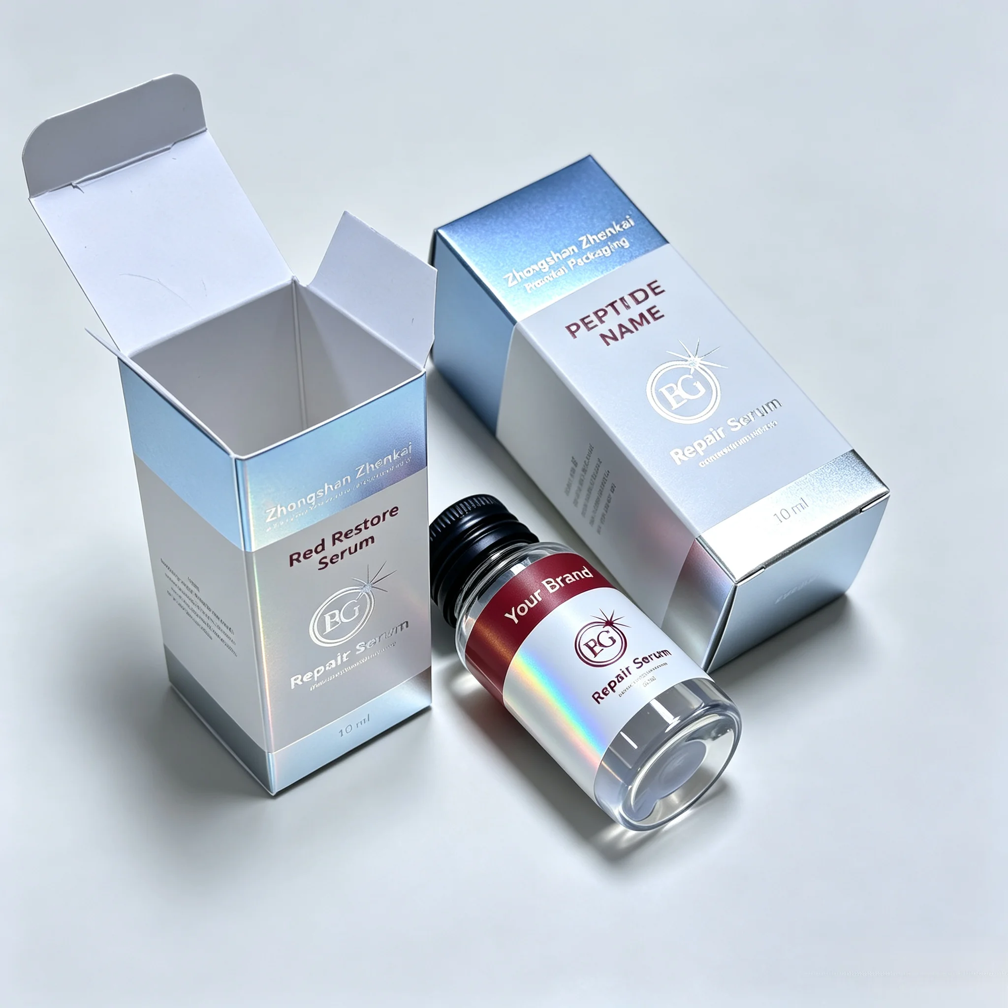 Premium Custom Peptide Label Boxes Waterproof HD Vinyl Self Adhesive Stickers Compatible With 3ml 10ml Beauty Agent Bottles
