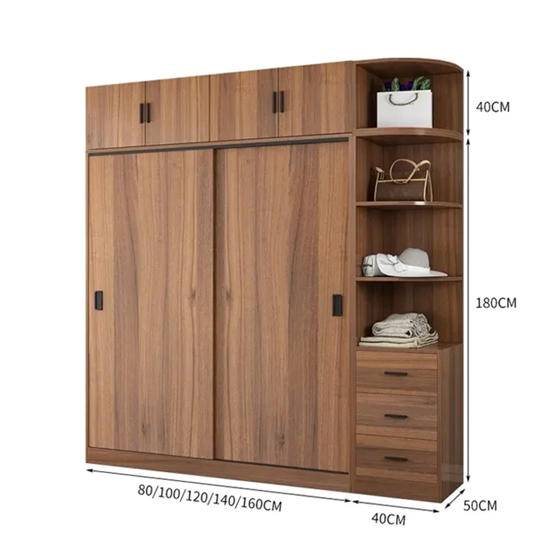 Lemari Pakaian Kombinasi Kamar Tidur dengan Pintu Geser Grosir 2026, Kabinet Baju, Buatan Khusus