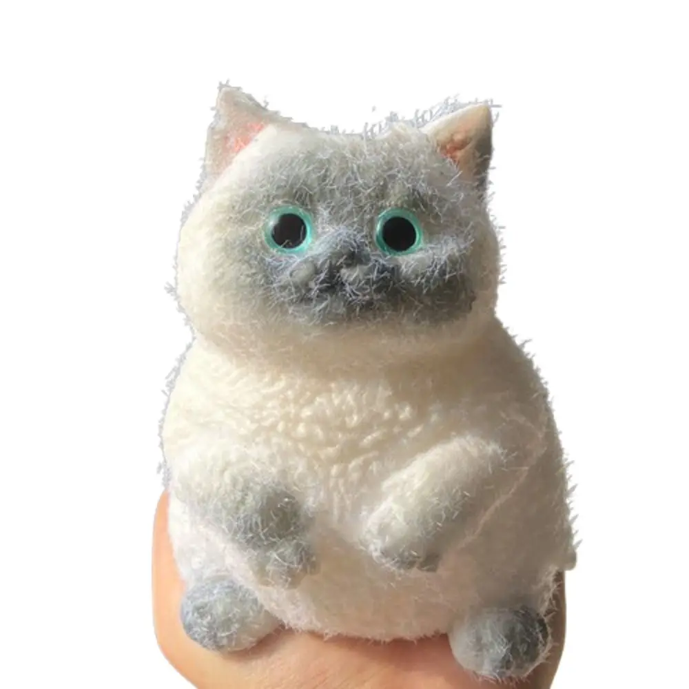 Slow Rebound Big Cat Doll Squeeze Toy Animal Cartoon Simulation Cat Squeeze Toys Soft Colorful Cat Fidget Toy Mini Ornaments