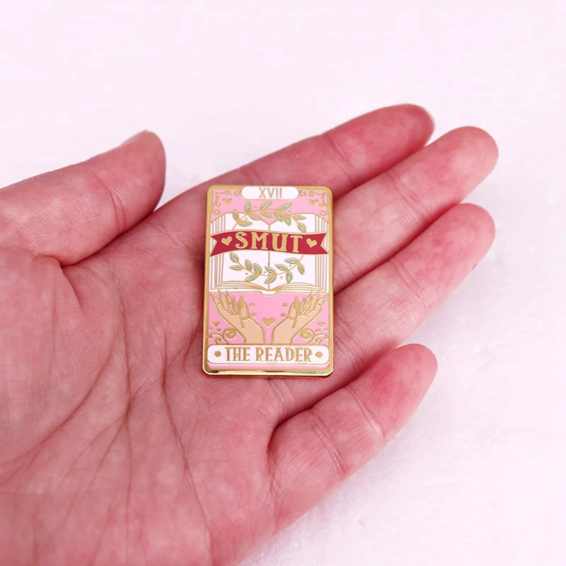 SMUT The Reader Book Enamel Pin Pink Brooch Jewelry Backpack Decorate Gifts