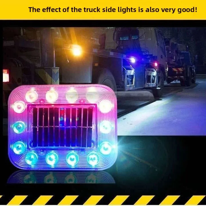 Car Solar Touch Flashing Light Car Warning Lamp Night Safety Light Anti-Collision Wide Tail Lights Super Strong Magnetic Base