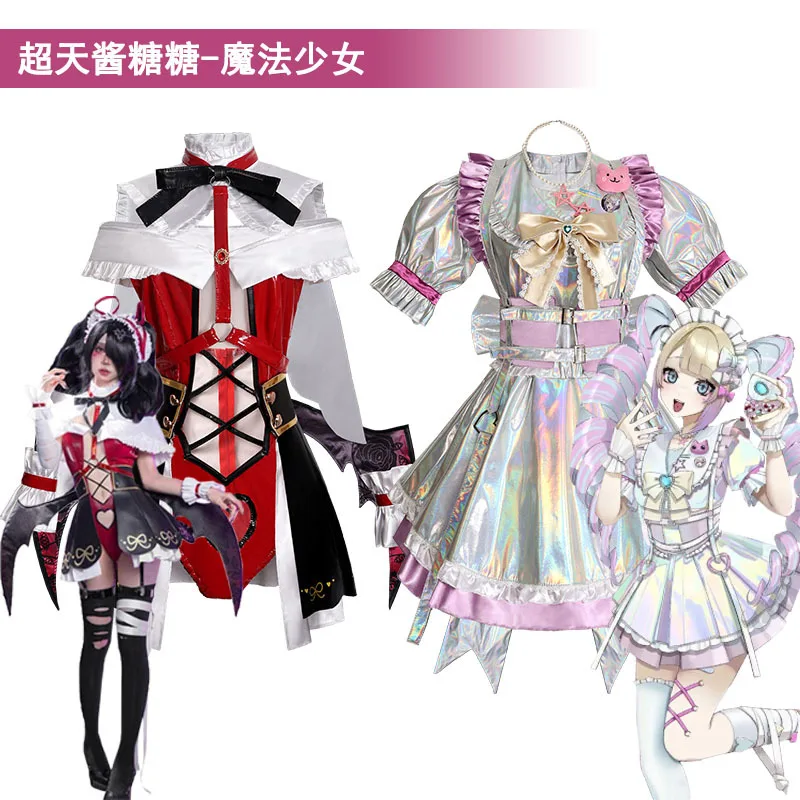 

Rain Magical Girl Game NEEDY GIRL OVERDOSE Cosplay Anime Costume Black Red Lolita Sexy Dress Jirai Kei Girls Halloween Carnival
