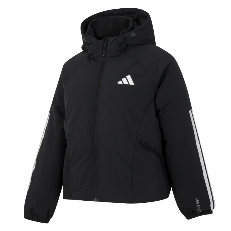 Adidas short down jacket for women, hooded jacket, warm down coat JG3866