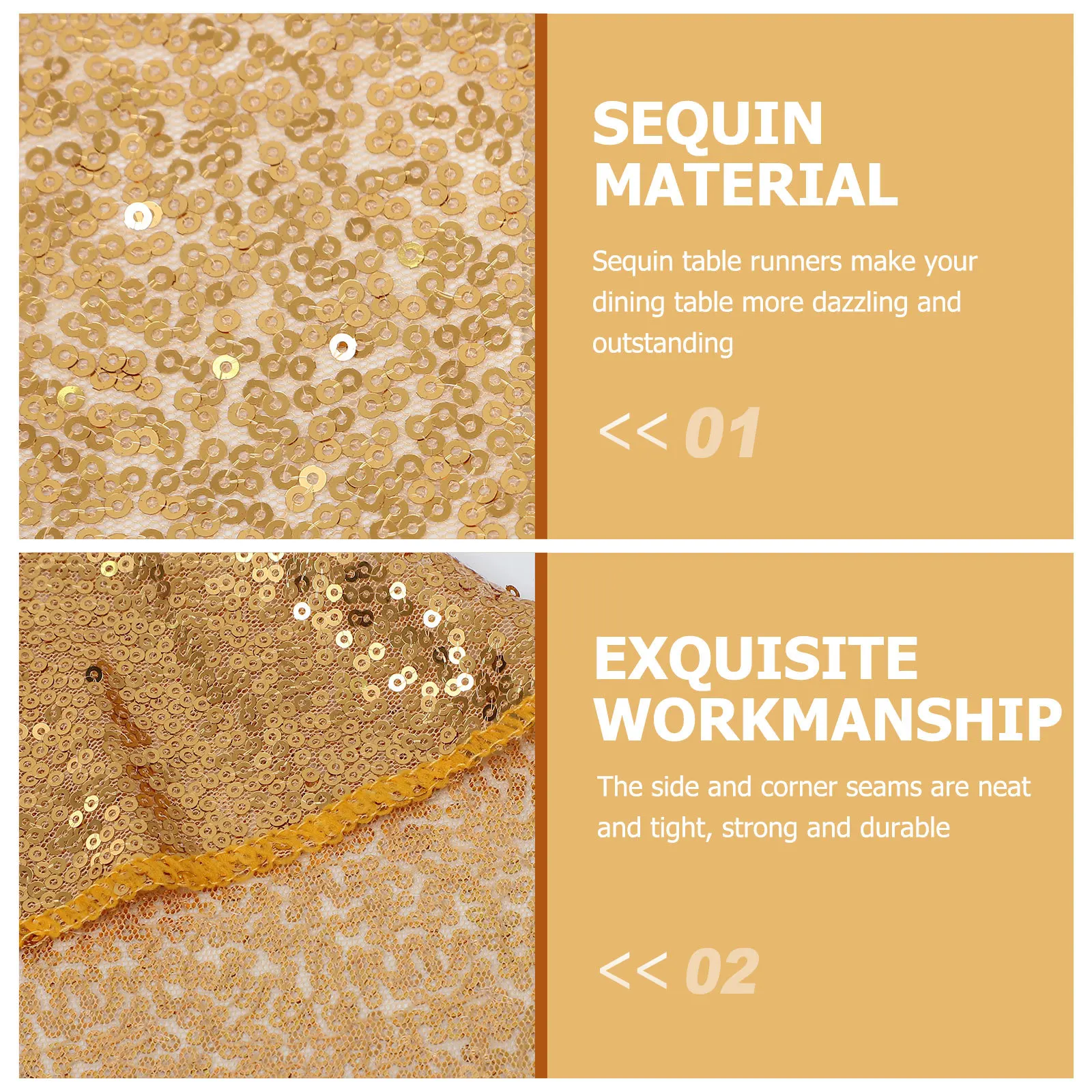

Sequin Table Runner Gold Polyester Wedding Tablecloth Decorative Dining Table Cover Party Celebration Sequin Tablecloth