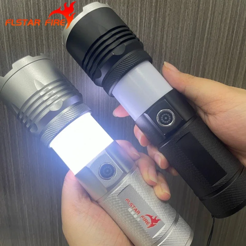 

FLSTAR FIRE LED Powerful Flashlight Telescopic Zoom Type-C Charging Portable Endurance Torch for Home Outdoor Camping Lamp