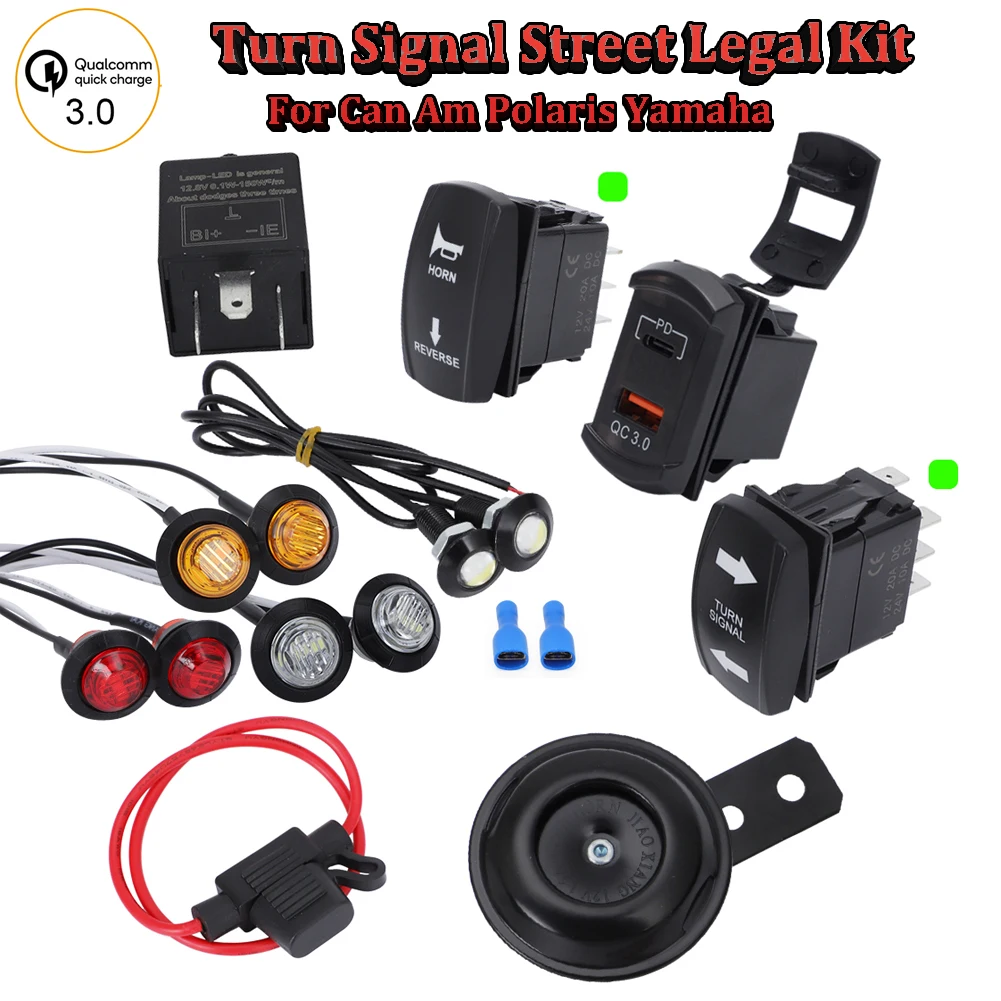 

Turn Signal Street Legal Kit For Yamaha Wolverine RMAX2 RMAX4 YXZ1000R Viking Can-Am MAVERICK SPORT 1000R Polaris Kawasaki