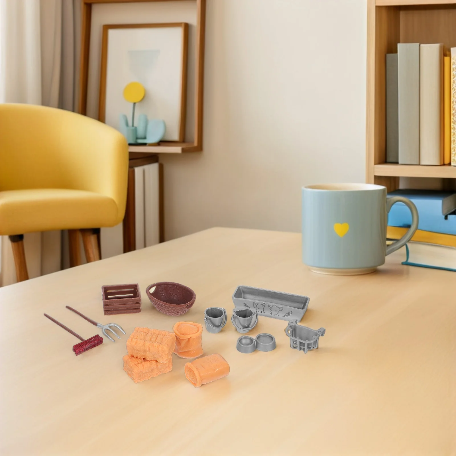 مجموعة واحدة من مجموعة المزرعة للأطفال مجموعة لعب مصغرة مع أدوات ملحقات تغذية لعب الأدوار في الأماكن المغلقة والخارجية لعبة تعليمية قوية