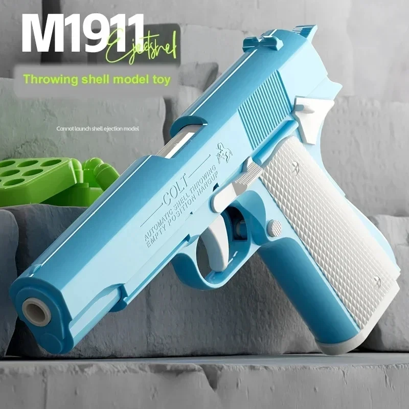 3D Gravity Model 1911 Gun Toy Luminous Shell Bullet Simulation Shell Ejection Safe Decompression Handgun Toys Christmas Gift