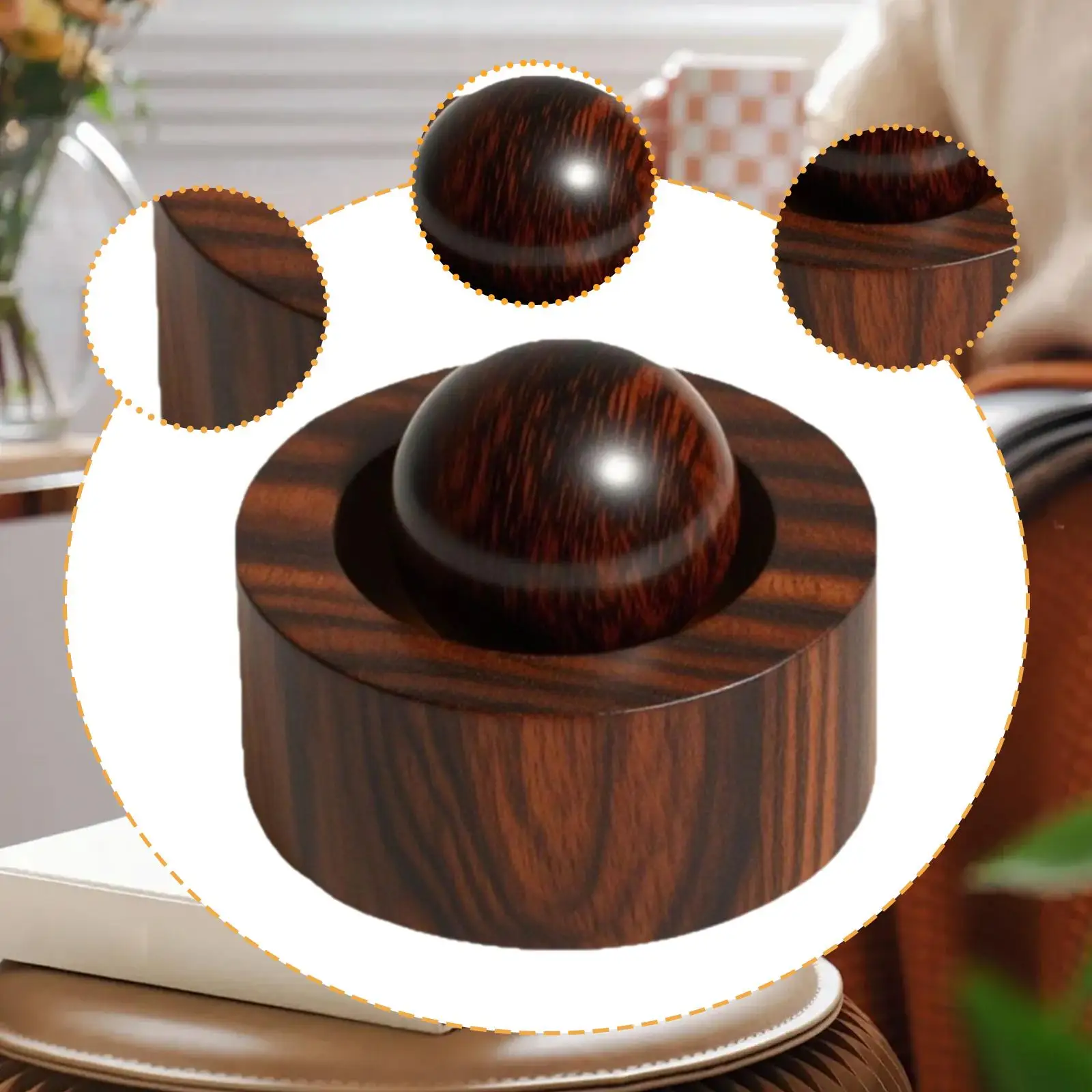 Wooden Essential Oils Diffuser Portable Scent Fragrance Ball Air Freshener for Office Car Home