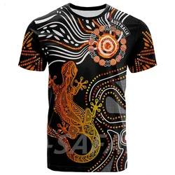Australia Aboriginal Lizard Sunshine Pattern 3d Print Tshirts Street Casual O Neck T-Shirt Men Women Harajuku Short Sleeve Tops