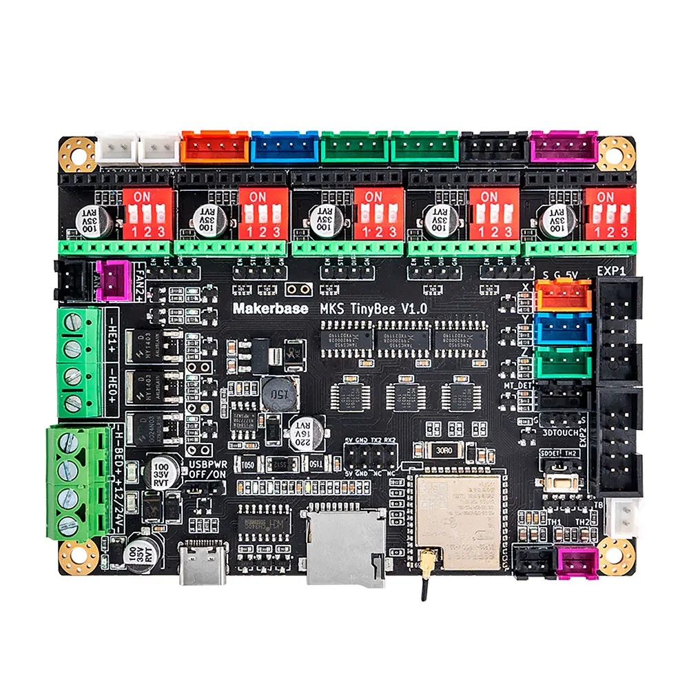 MKS-Placa-mãe TinyBee Impressora 3D, V1.0, ESP32, WiFi, MCU, 32Bit, Tela TFT, Função WiFi, WEB Placa de Controle, Tmc2209 Stepper Driver