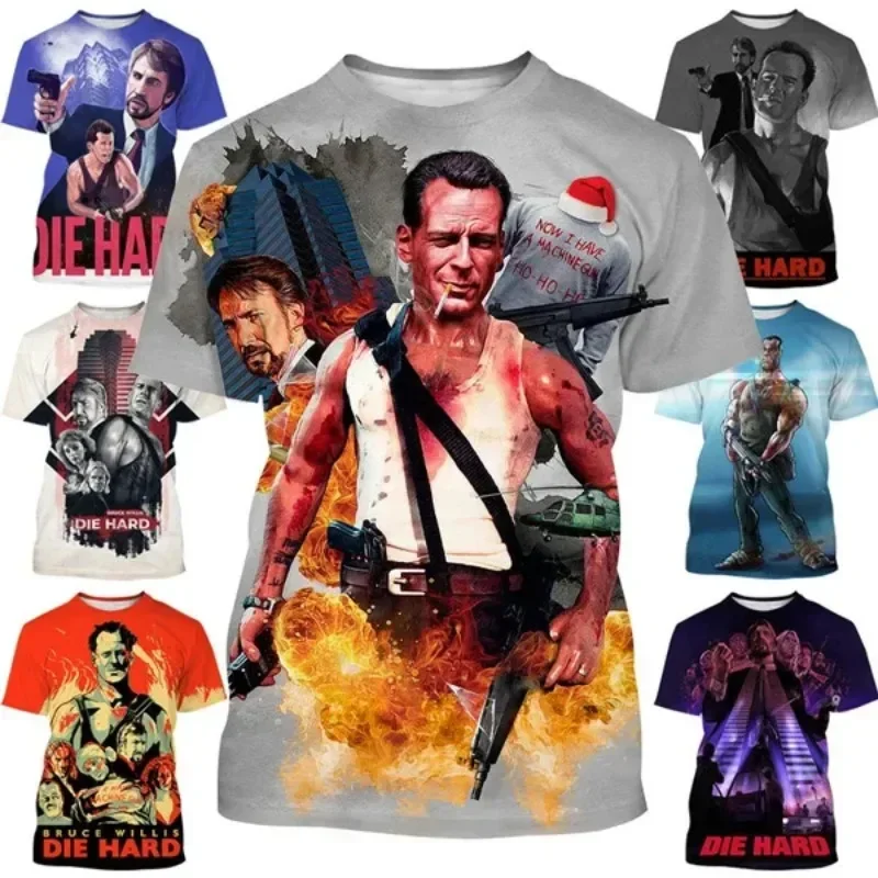 New Action Movie Die Hard T-shirt Stampa 3d T-shirt a Maniche Corte Da Uomo Personalita Hip-hop Unisex Casual Girocollo T-shirt