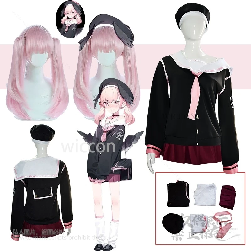 

Game Blue Archive Shimoe Koharu Cosplay Costume Anime Pink Wig Sailor Y2K Uniform Skirt Woman Sexy Halloween Carnival Party 3XL