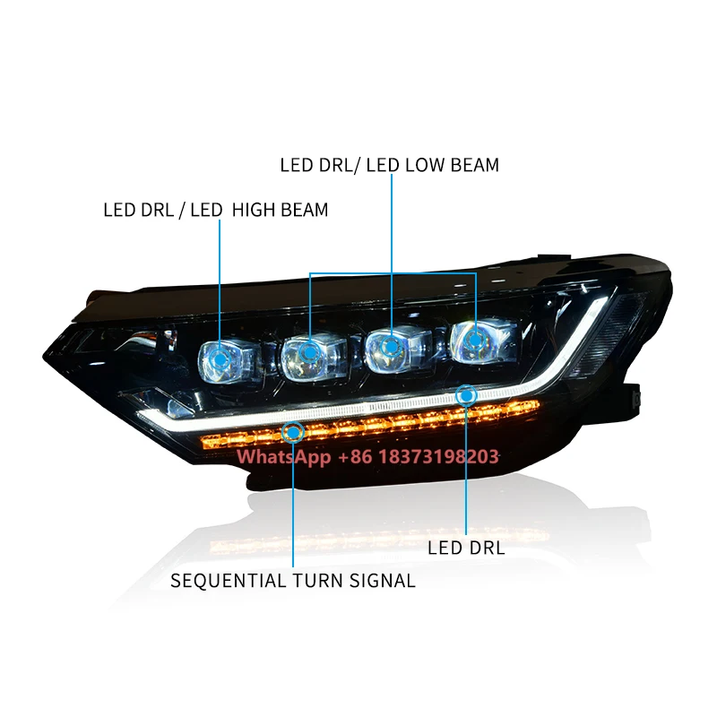 

Car Styg Lights Head Lamp for Passat B8 LED Headlight Projector Lens 2015-2019 Magotan Front DRL Dynamic Signal Auto Part