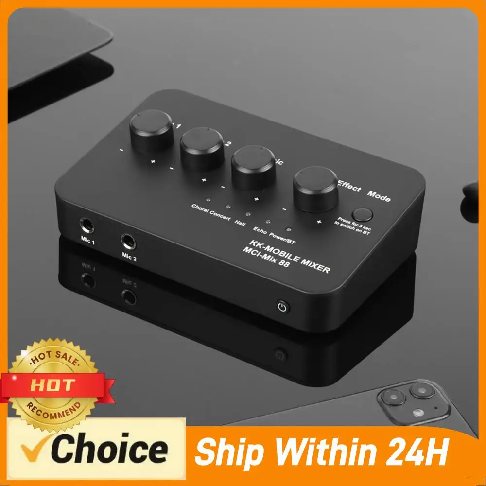 Portable Karaoke Microphone Mixer AUX IN/OUT BT Connection Digital Audio Sound Karaoke Machine for DJ Sound Home Party & Theater