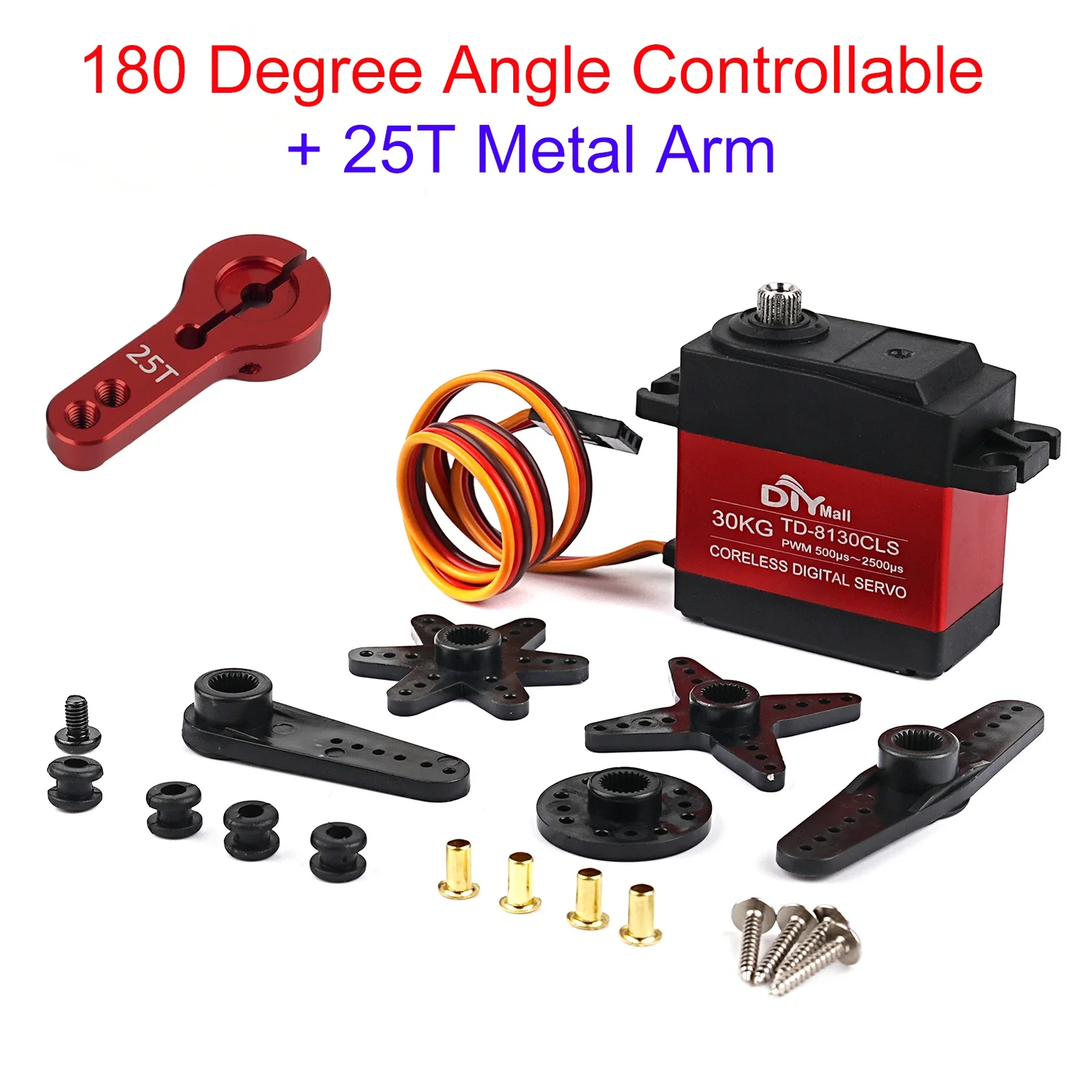 30KG 고토크 디지털 서보 HV8130CLS 메탈 기어 코어리스 모터 180-360도 RC 자동차 로봇 암 모델용