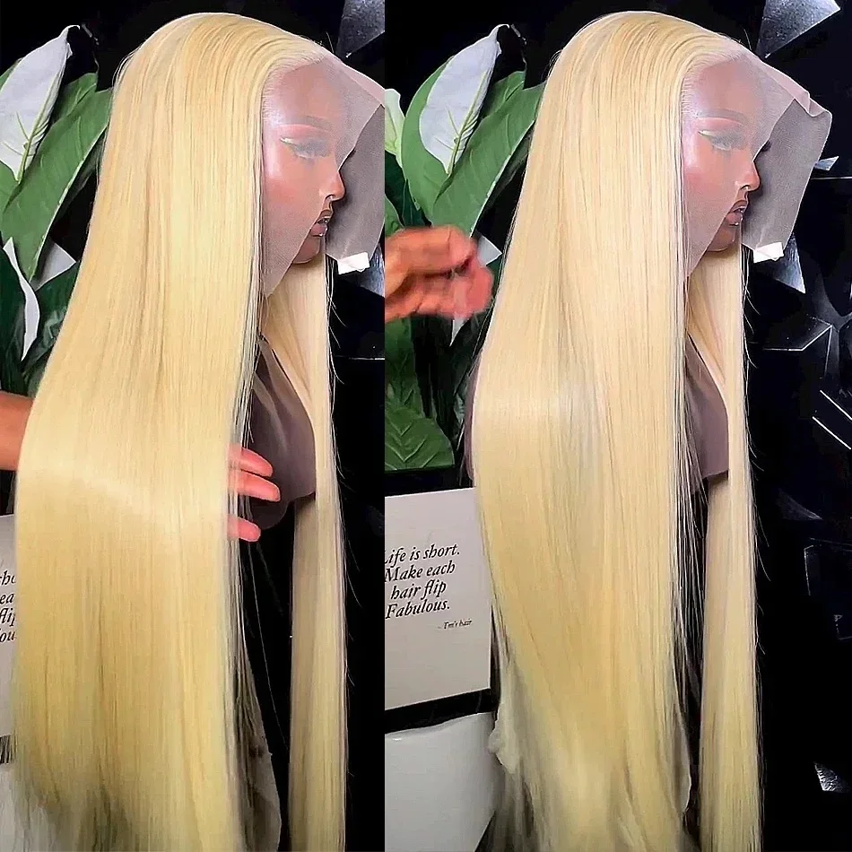 613 Blonde 13x6 HD Lace Front Human Hair Wigs Color Straight 180 Density 13x4 Transparent Frontal Wig For Women