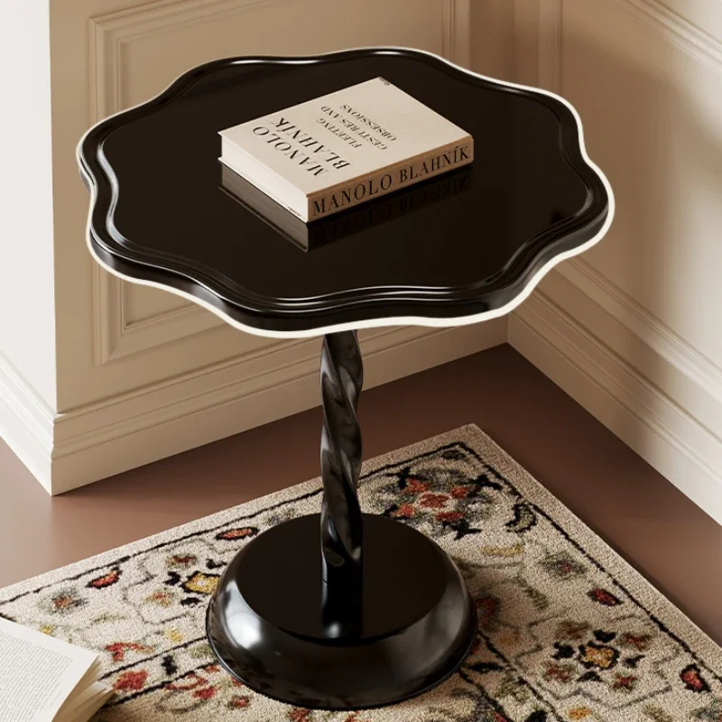 Sofa Side Table Bedroom Bedside Desk Small Round Table Plastic Desktop Metal Coffee Table Living Room Furniture