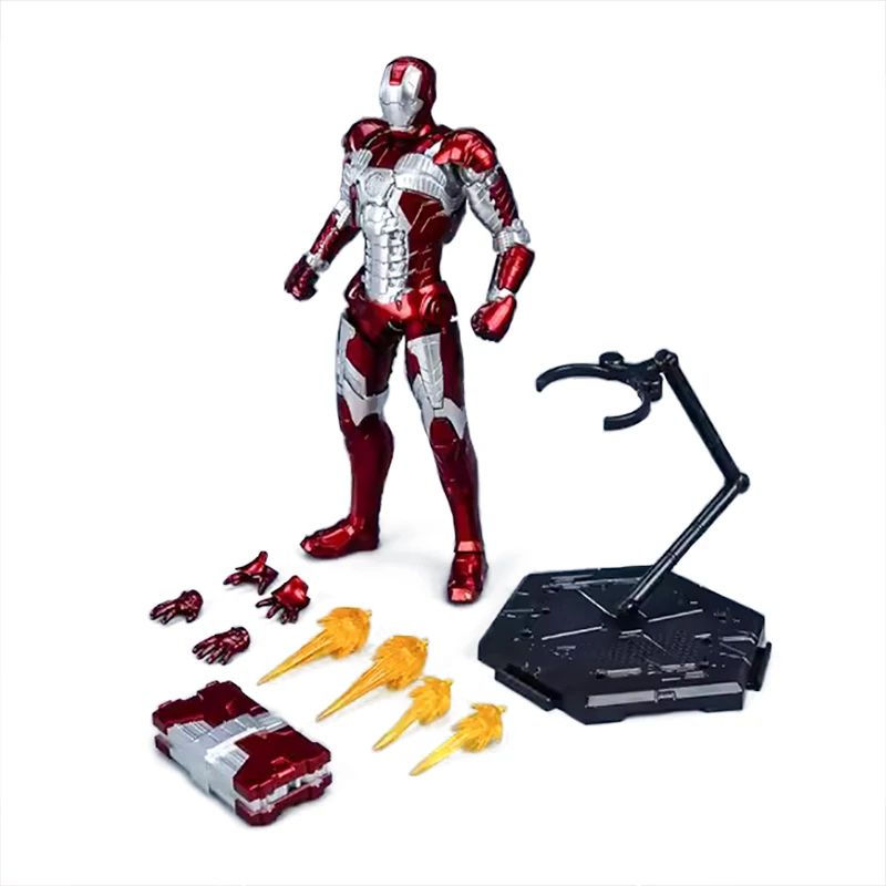 Figura de Anime de Iron Man MK5 de Marvel, Kit de Modelo a Escala 1/12, Serie Infinity Saga, Ironman Mark 5, Ensamblaje ABS, Articulaciones Móviles, Regalos y Juguetes