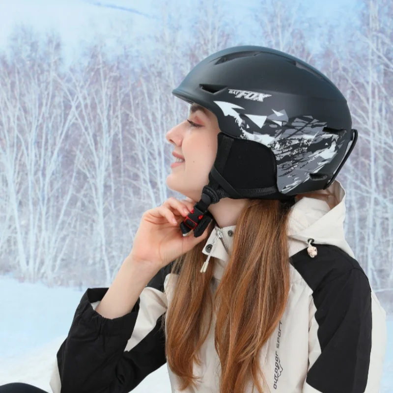 

BATFOX женский и мужской зимний зимний шлем со съемными наушниками, удобная подкладка, шлем для сноуборда с фиксированным ремешком, защитный лыжный шлем, лыжный шлем