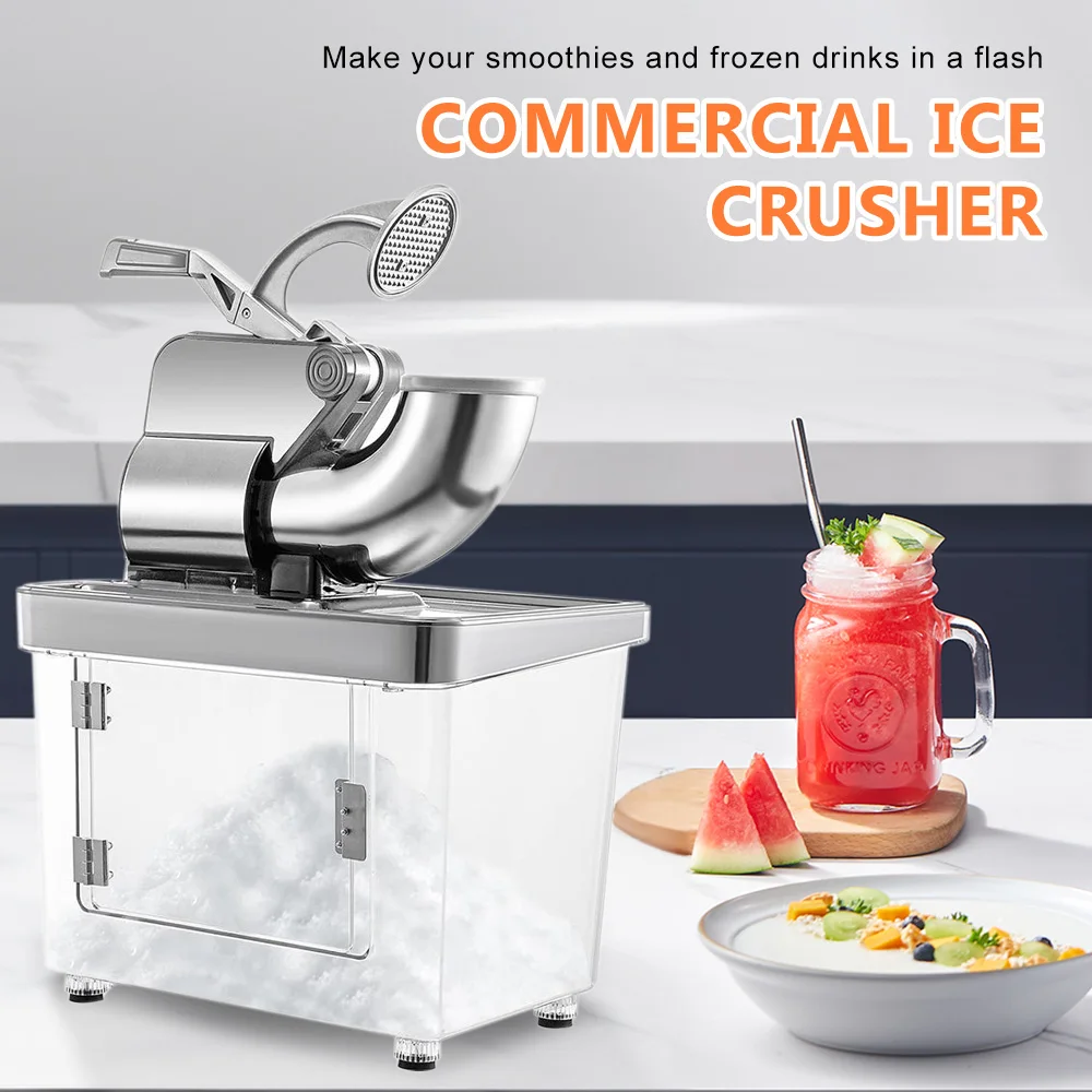BY300XTD Safe & Powerful 300W Ice Crushing Machine, 661LBS/H Output, Ideal for Restaurants, Bars & Families