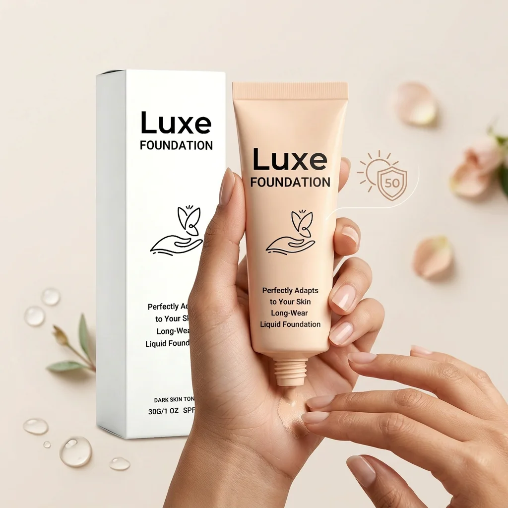 Color-Changing Foundation SPF 50 Self Adjusting Adapt Skin Tone Natural Cover Fine Flaws Long Wear Invisible Pores Makeup Base