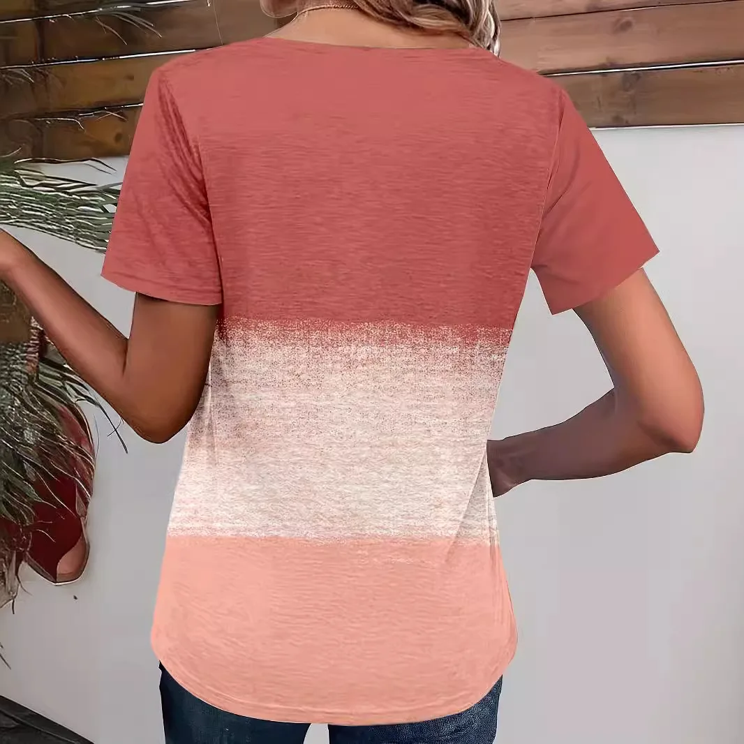 New fashionable casual square-neck pleated short-sleeved T-shirt for summer in Europe and America
