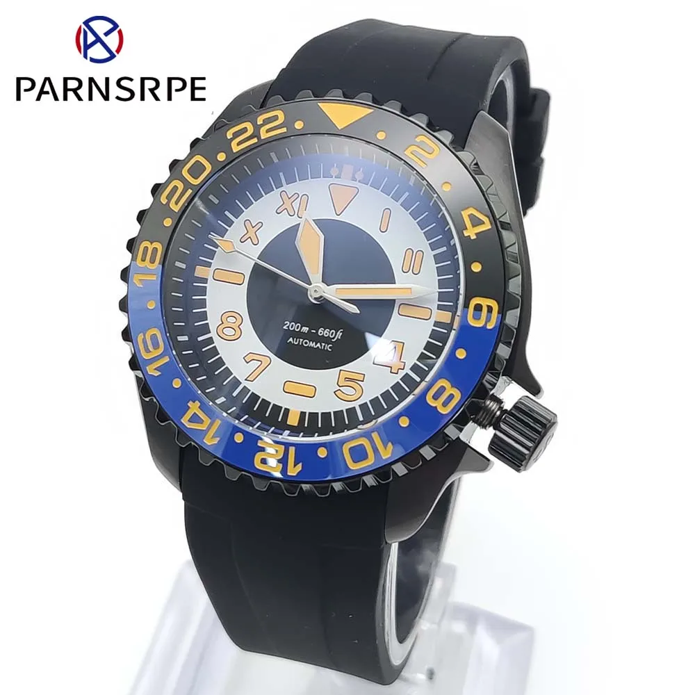 Automatic NH35 Mechanical Watch C3 Luminous New Dial and 41mm Black Case Waterproof Sapphire Glass Waterproof Watch