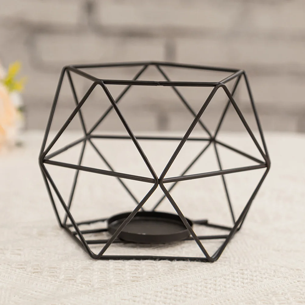 Geometric Iron Holder For Table Decor Tea Light Stand Modern Style Desktop Ornament Wedding Centerpiece Metal
