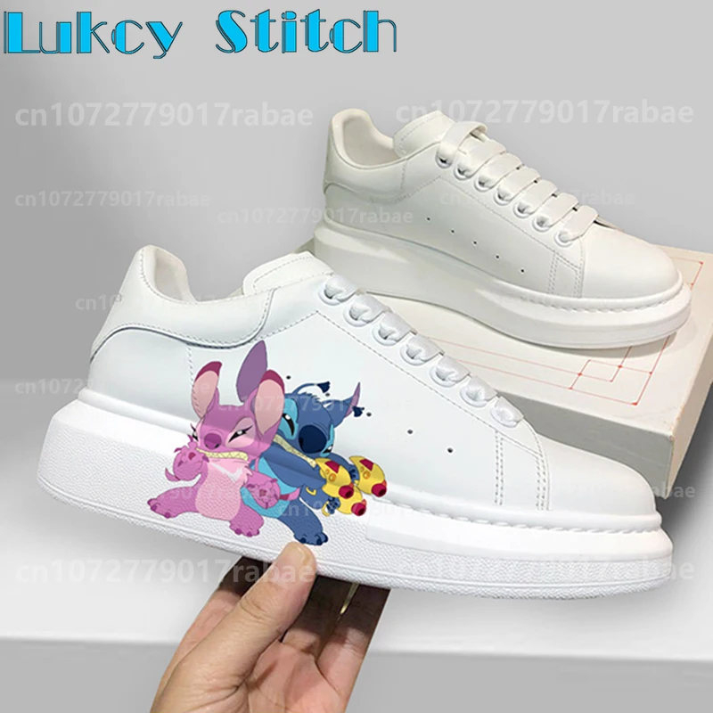 Lilo Stitch para moda mężczyźni kobiety obuwie męskie platformy trampki dziewczęce buty na deskorolkę na co dzień mieszkania 3D graffiti