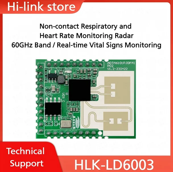 HLK-LD6003/6003B/6003C 60G Millimeter-wave Radar MMW Radar Module: Non-contact Resp&HR, 3D Human Presence, Fall Detection Sensor