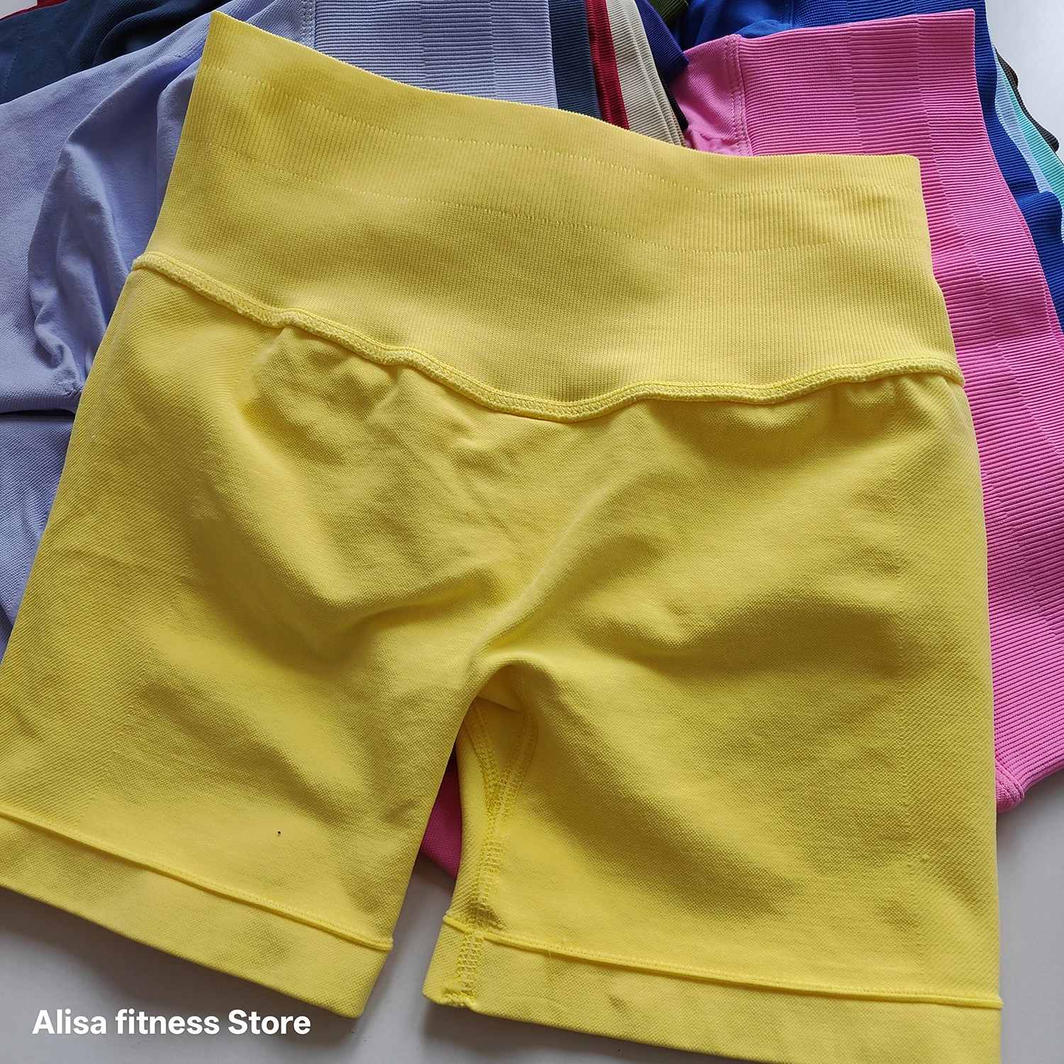 Summer High Waisted Yoga Shorts Tummy Control Seamless Fitness Shorts Sexy Runn… - Image 5