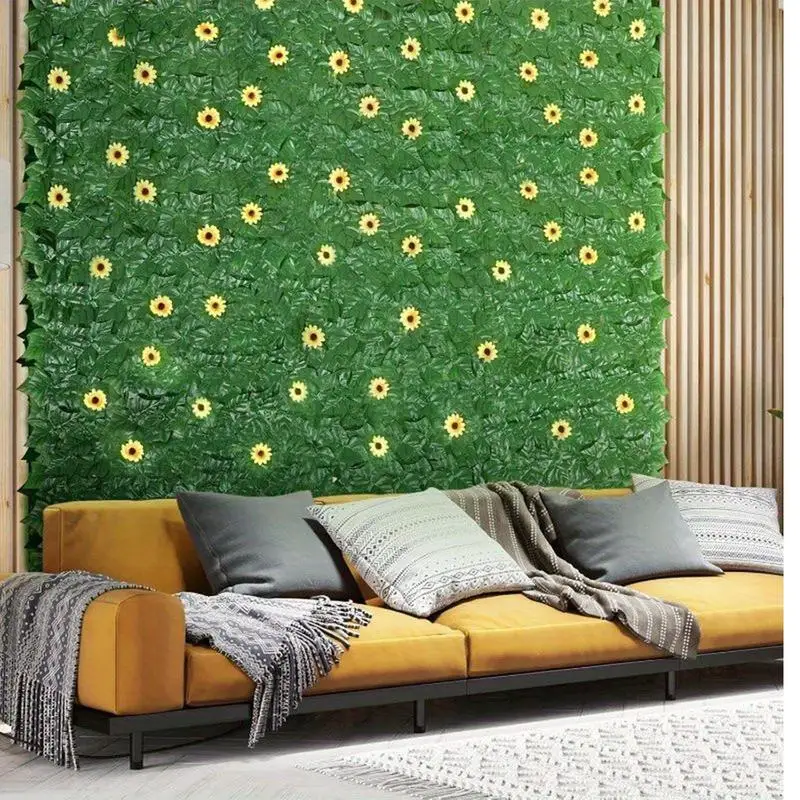 

Ivy Privacy Fence 1x3m Expandable Artificial Greenery Grass Panels Greenery Plant Vine Grass Panels With 96 Sunflowers Garden