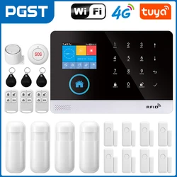 PGST 103 2.4 inch Screen 4G 2G WIFI GSM Home Bulgar Security System for Home 433MHz APP Control RFID Card with PIR Motion