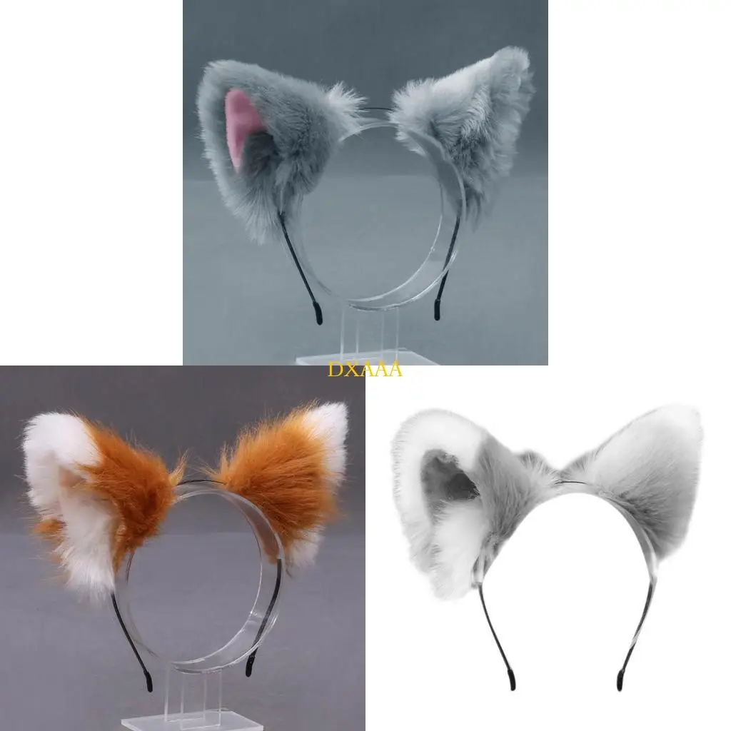 

DXAA Women Realistic Furry Animal Ears Headband Anime Cosplay Hair Hoop