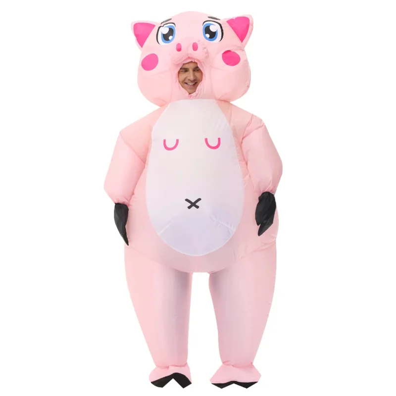 Adult mascot pink pig inflatable costumes Halloween cosplay costumes for Man Animal Party rode play dissfz pa9283