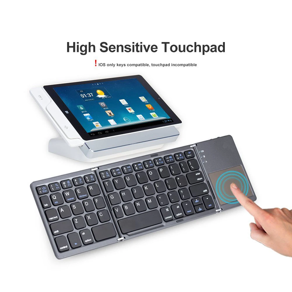 Trifold Keyboard With Touch Pad Foldable Bt Keyboard With Touch Pad Oem Ultra Slim Portable Wireless Keyboard Bu