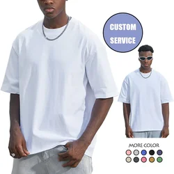 T-shirt uni 280 coton pour homme, 100% g, impression numérique, manches courtes, grande taille, respirant, été